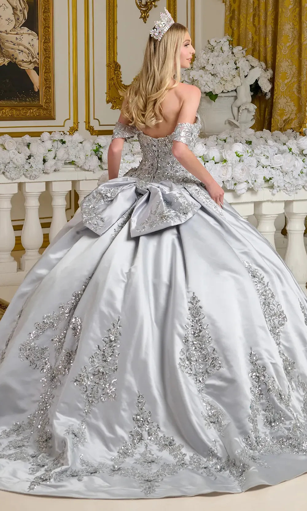 Elizabeth K GL3643 - Sweetheart Pleated Ballgown with Bow Quinceanera Dresses