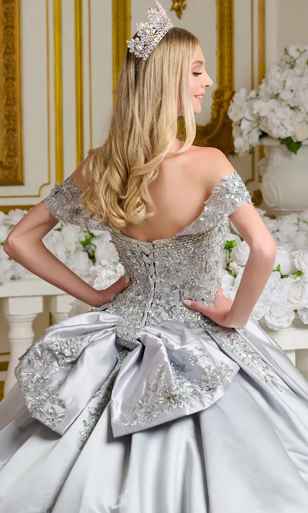 Elizabeth K GL3643 - Sweetheart Pleated Ballgown with Bow Quinceanera Dresses