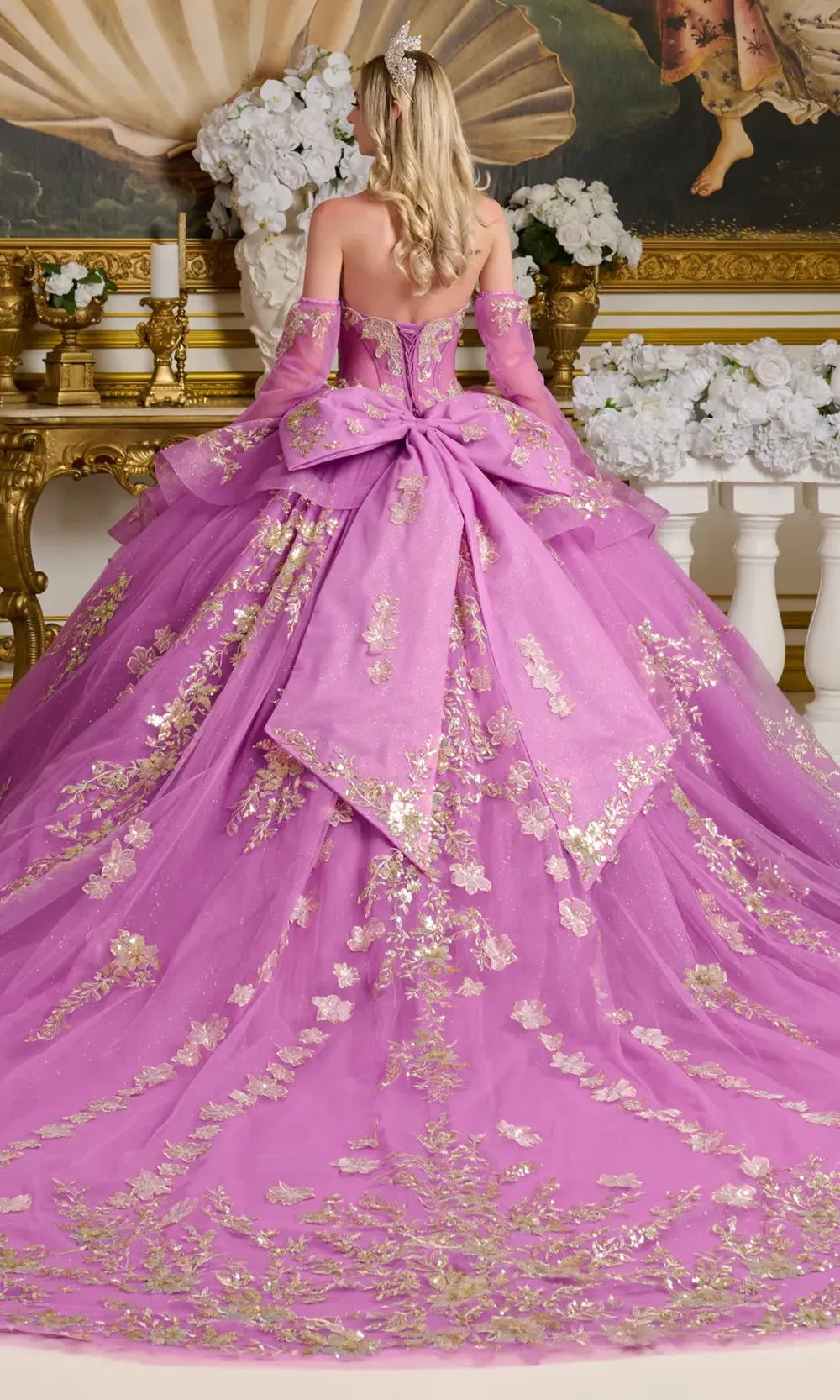 Elizabeth K GL3647 - Strapless Beaded Applique Quinceanera Gown Quinceanera Dresses