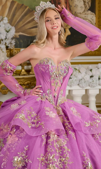 Elizabeth K GL3647 - Strapless Beaded Applique Quinceanera Gown Quinceanera Dresses