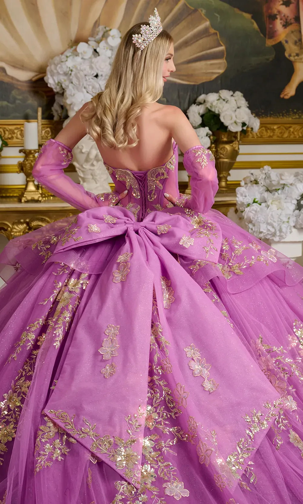 Elizabeth K GL3647 - Strapless Beaded Applique Quinceanera Gown Quinceanera Dresses