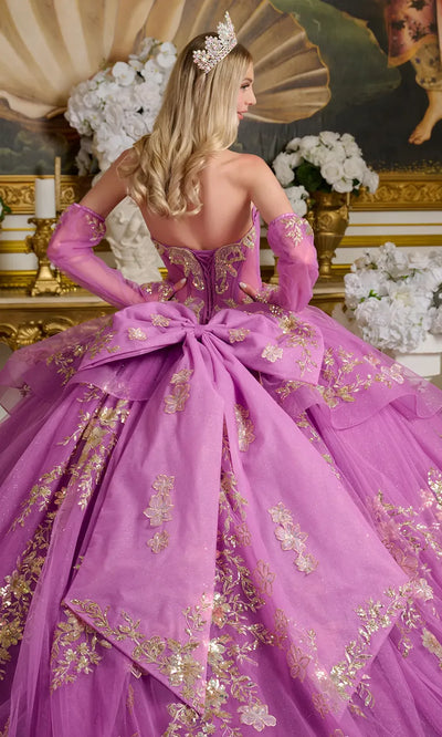 Elizabeth K GL3647 - Strapless Beaded Applique Quinceanera Gown Quinceanera Dresses