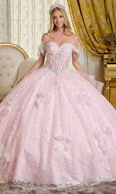 Elizabeth K GL3651 - 3D Butterfly Sweetheart Tulle Gown Quinceanera Dresses