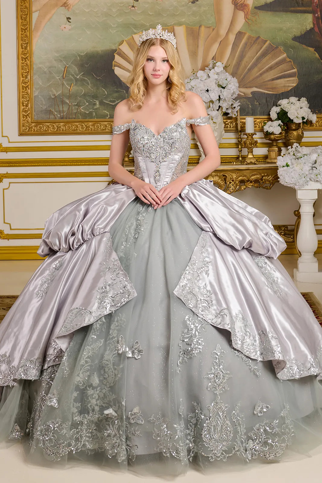 Elizabeth K GL3652 - Off Shoulder Beaded Quinceanera Gown Quinceanera Dresses