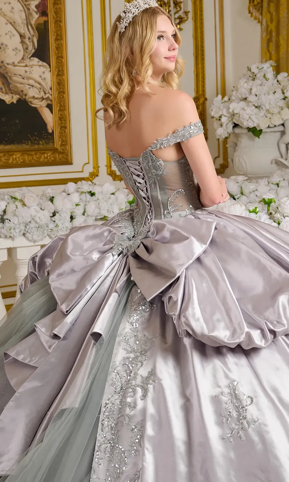 Elizabeth K GL3652 - Off Shoulder Beaded Quinceanera Gown Quinceanera Dresses