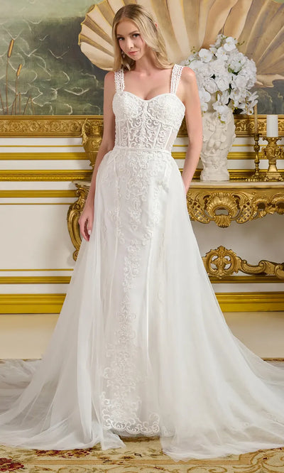 GLS by Gloria Bridal GL3654 - Sweetheart Embroidered Gown with Overskirt Bridal Dresses