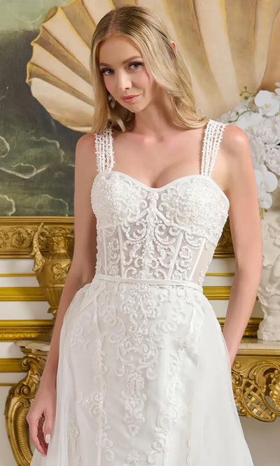 GLS by Gloria Bridal GL3654 - Sweetheart Embroidered Gown with Overskirt Bridal Dresses