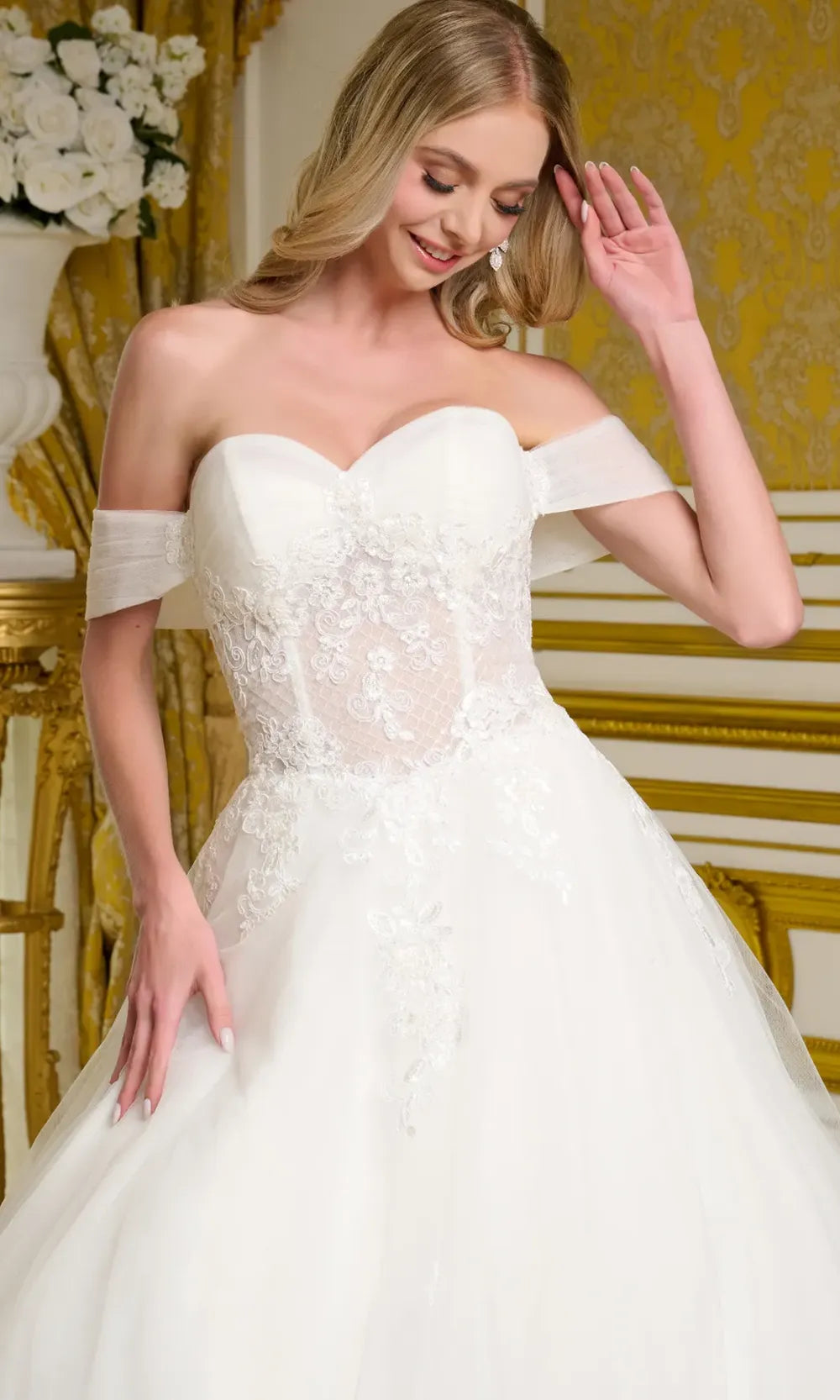 GLS by Gloria Bridal GL3657 - Embellished Lattice Corset A-Line Gown Bridal Dresses