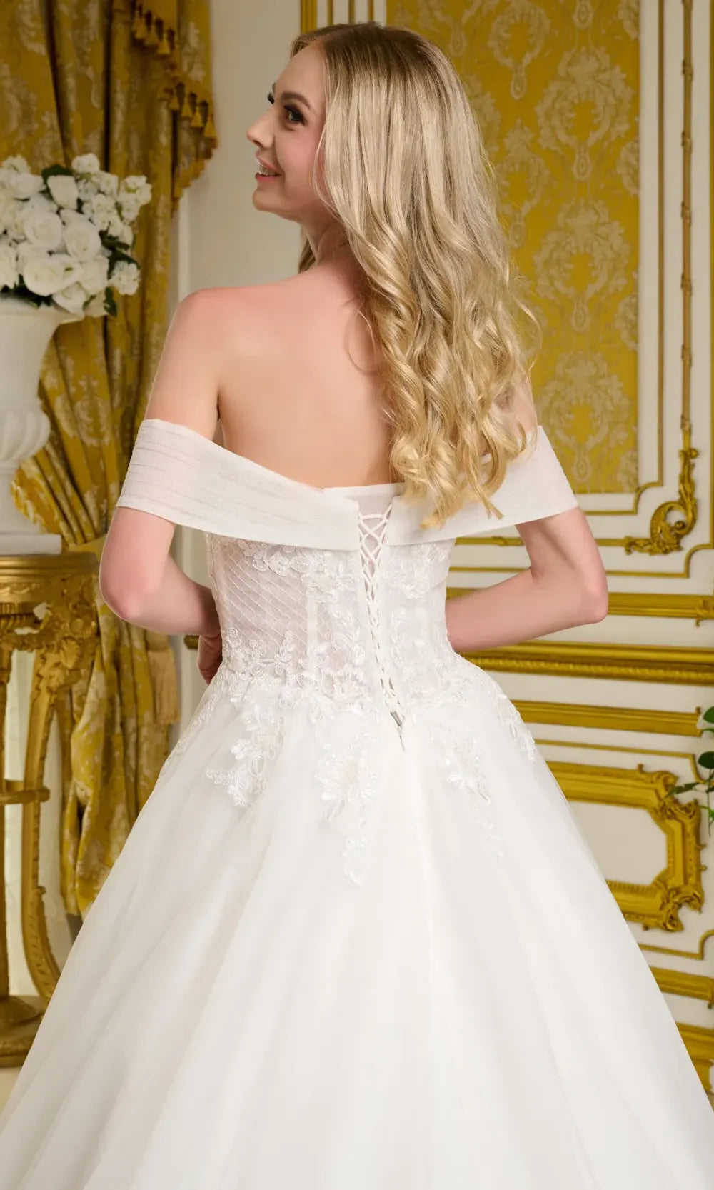 GLS by Gloria Bridal GL3657 - Embellished Lattice Corset A-Line Gown Bridal Dresses