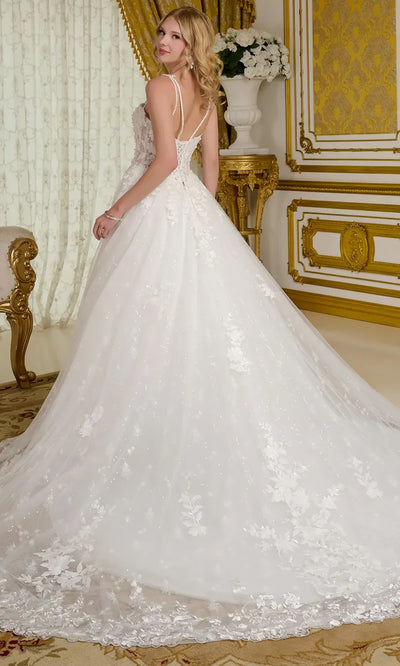 GLS by Gloria Bridal GL3660 - Scalloped Hem Spaghetti Strap Gown Bridal Dresses