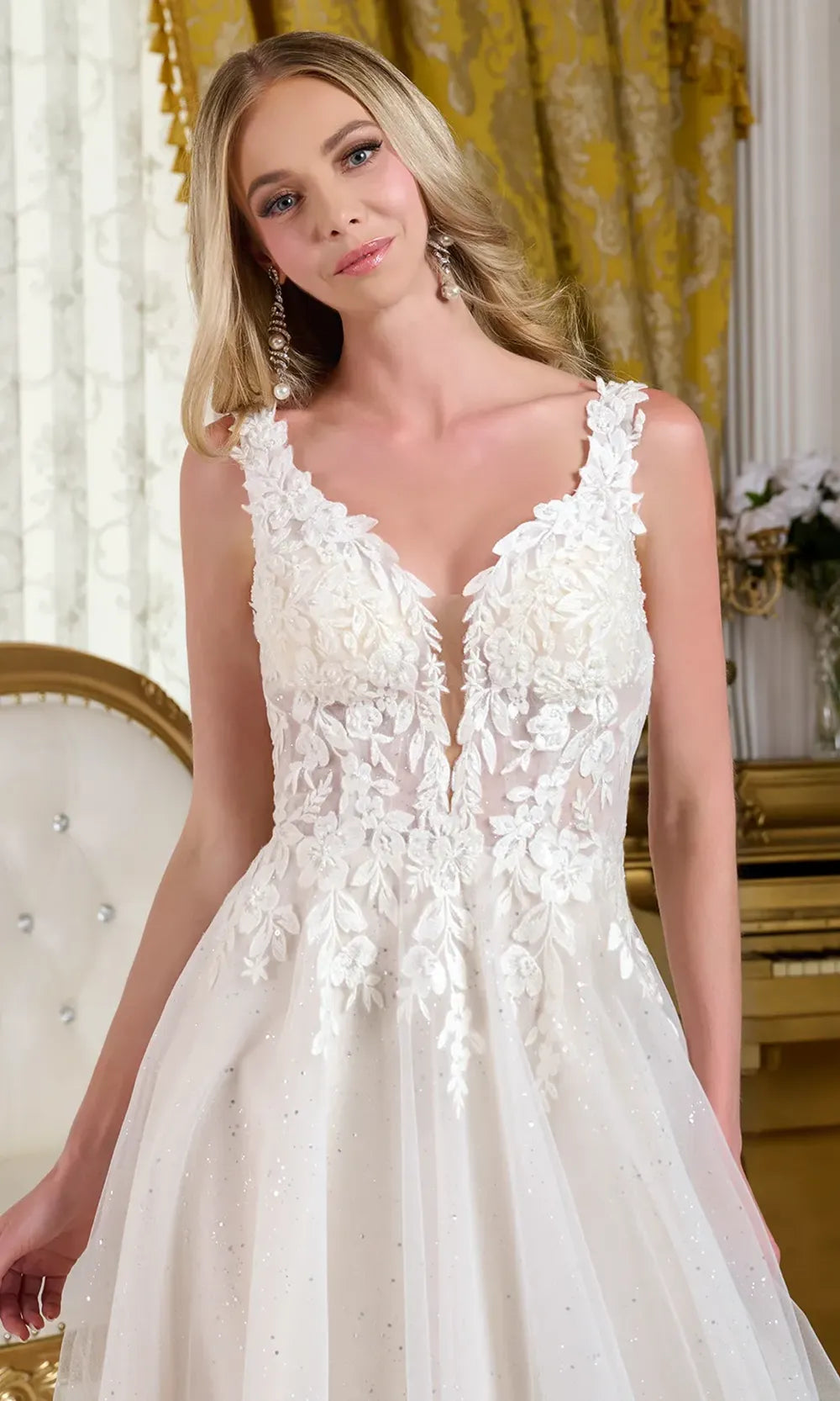 GLS by Gloria Bridal GL3661 - Embellished Sleeveless A-Line Gown Bridal Dresses