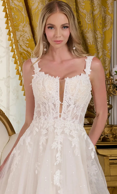 GLS by Gloria Bridal GL3662 - A-Line Skirt Embroidered Mesh Gown Bridal Dresses