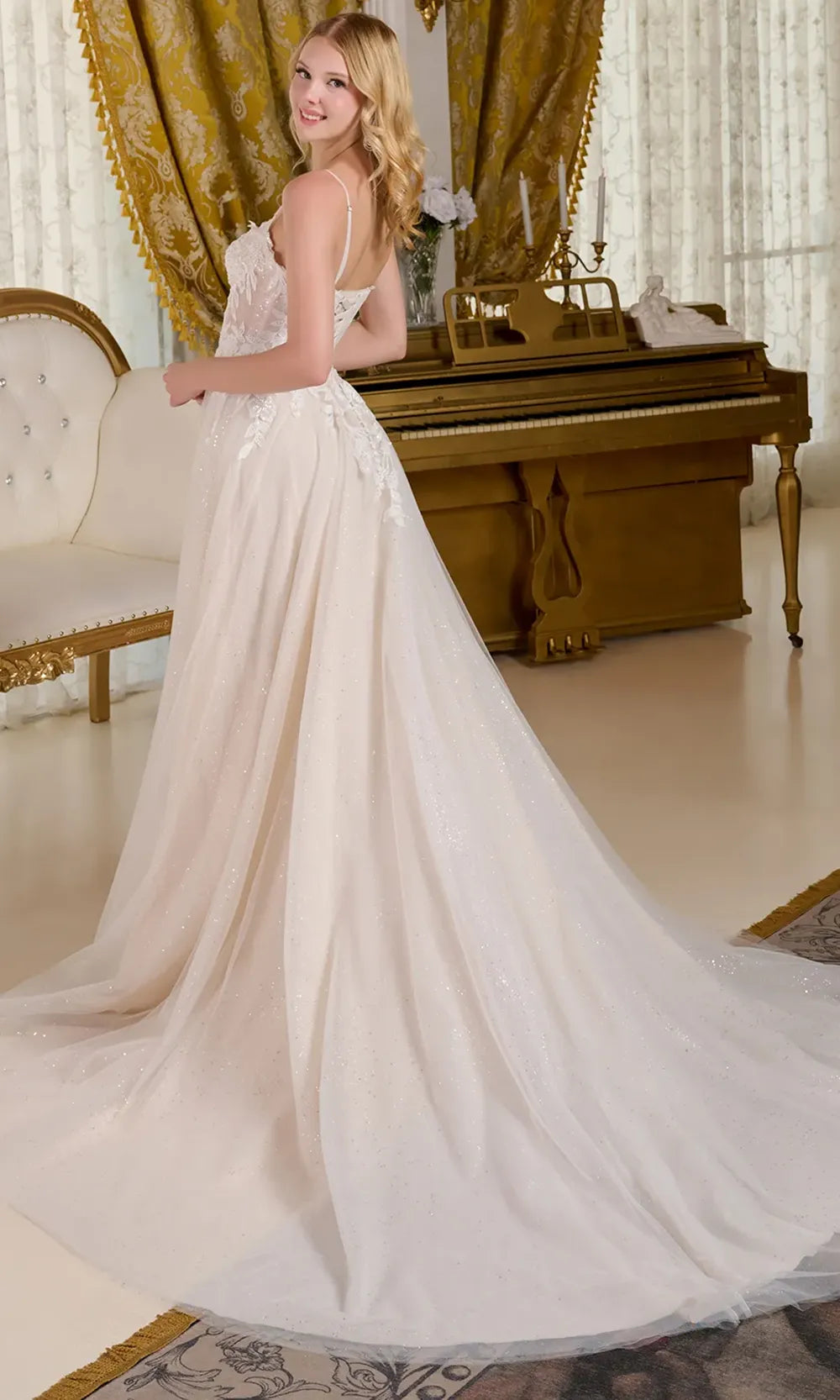 GLS by Gloria Bridal GL3663 - Illusion Corset Embroidered Bridal Dresses