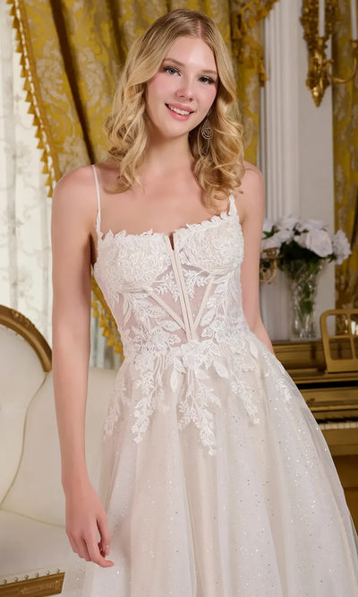 GLS by Gloria Bridal GL3663 - Illusion Corset Embroidered Bridal Dresses