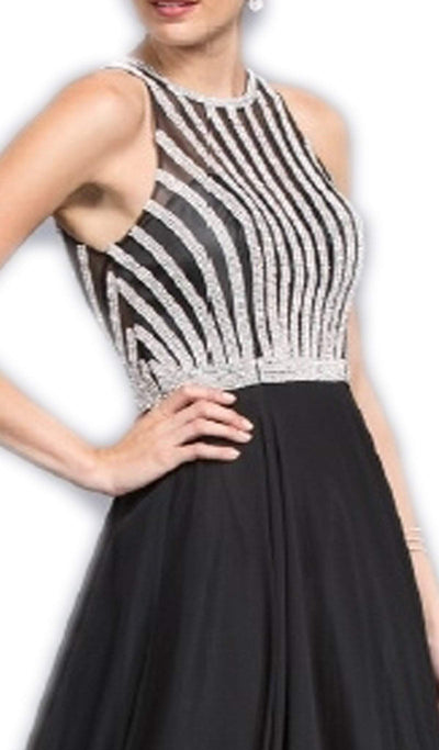 Glittering Illusion Halter A-line Prom Dress Prom Dresses