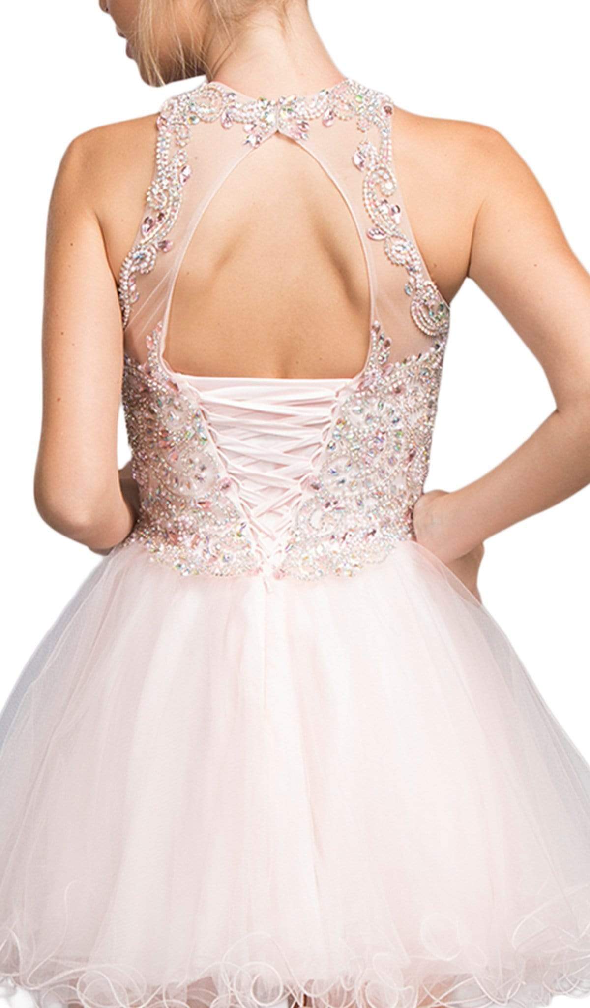 Glittering Illusion Halter Homecoming Dress Homecoming Dresses