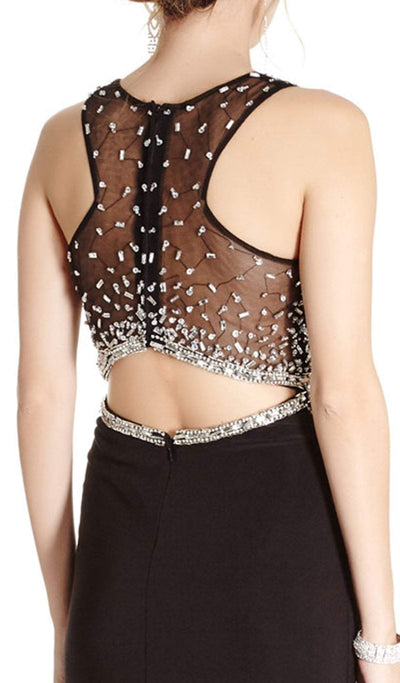 Glittering Illusion V-neck Sheath Evening Dress Dress