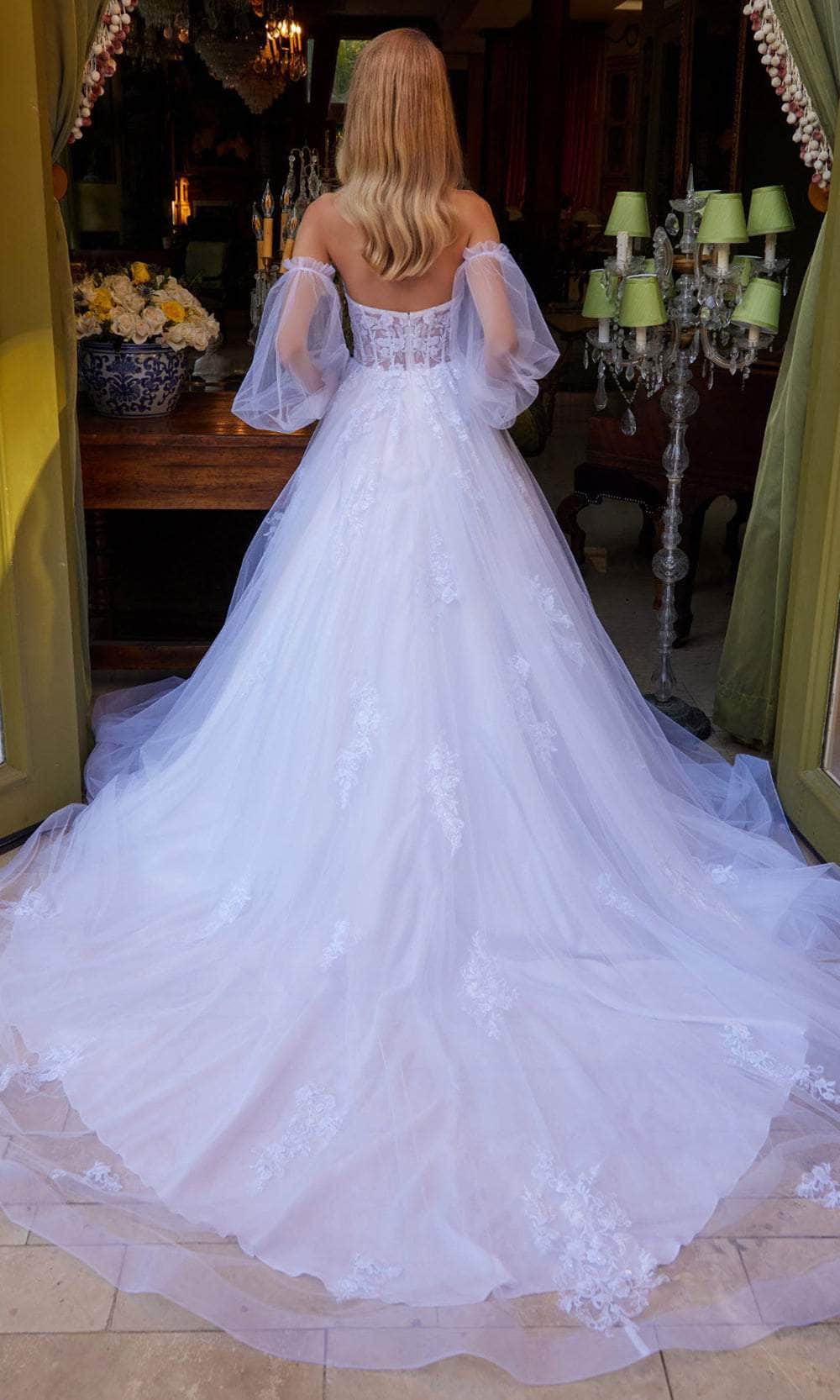 sheer gossamer dress GLS by Gloria Bridal GL3579 - Long Tulle A-Line Dress