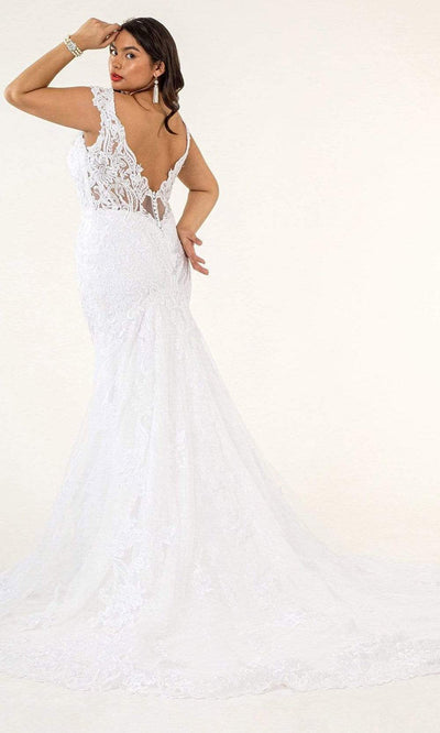 GLS by Gloria - GL1934 Plunging V Neck Mermaid Dress Wedding Dresses