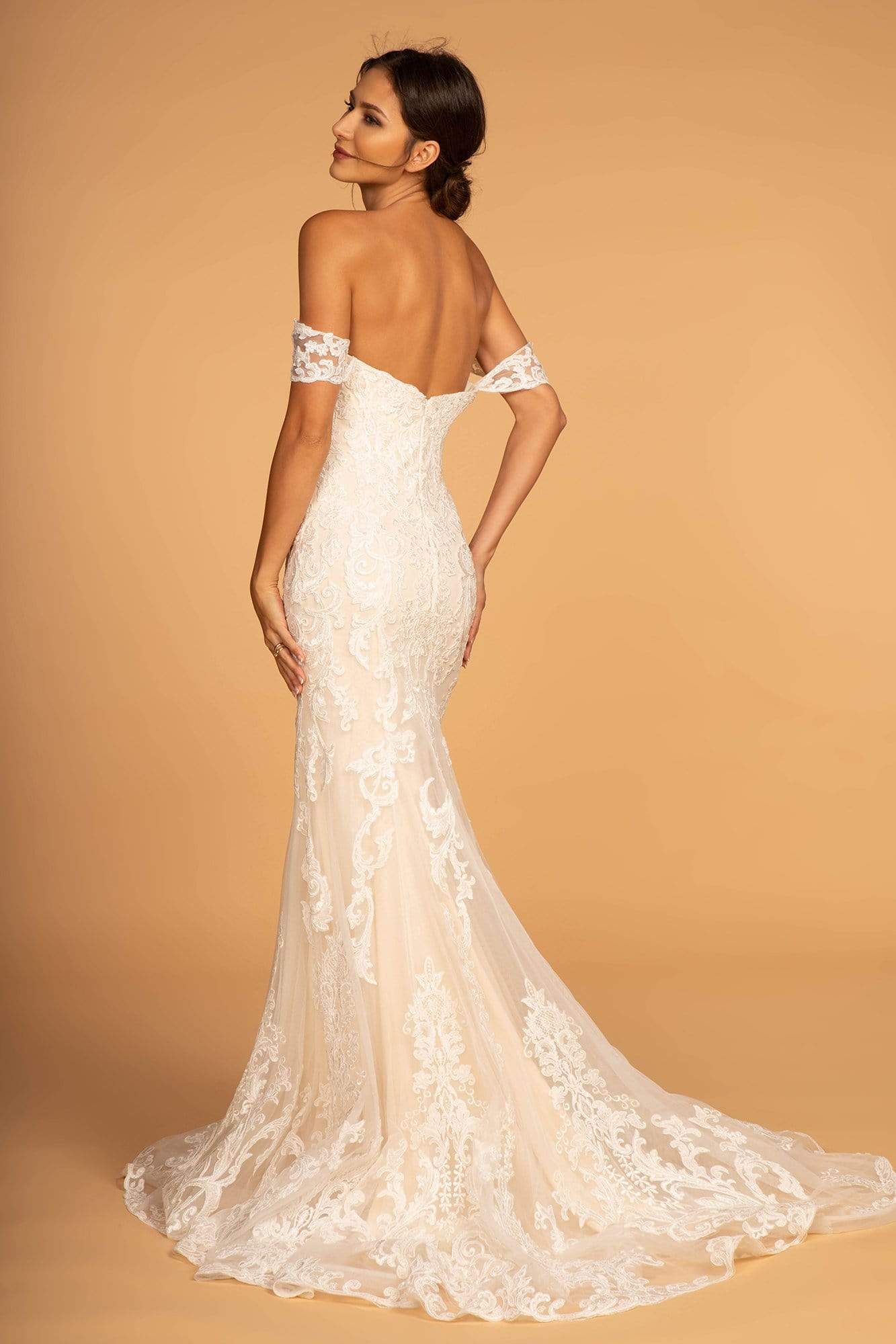 GLS by Gloria - GL2591 Lace Off-Shoulder Mermaid Gown Wedding Dresses