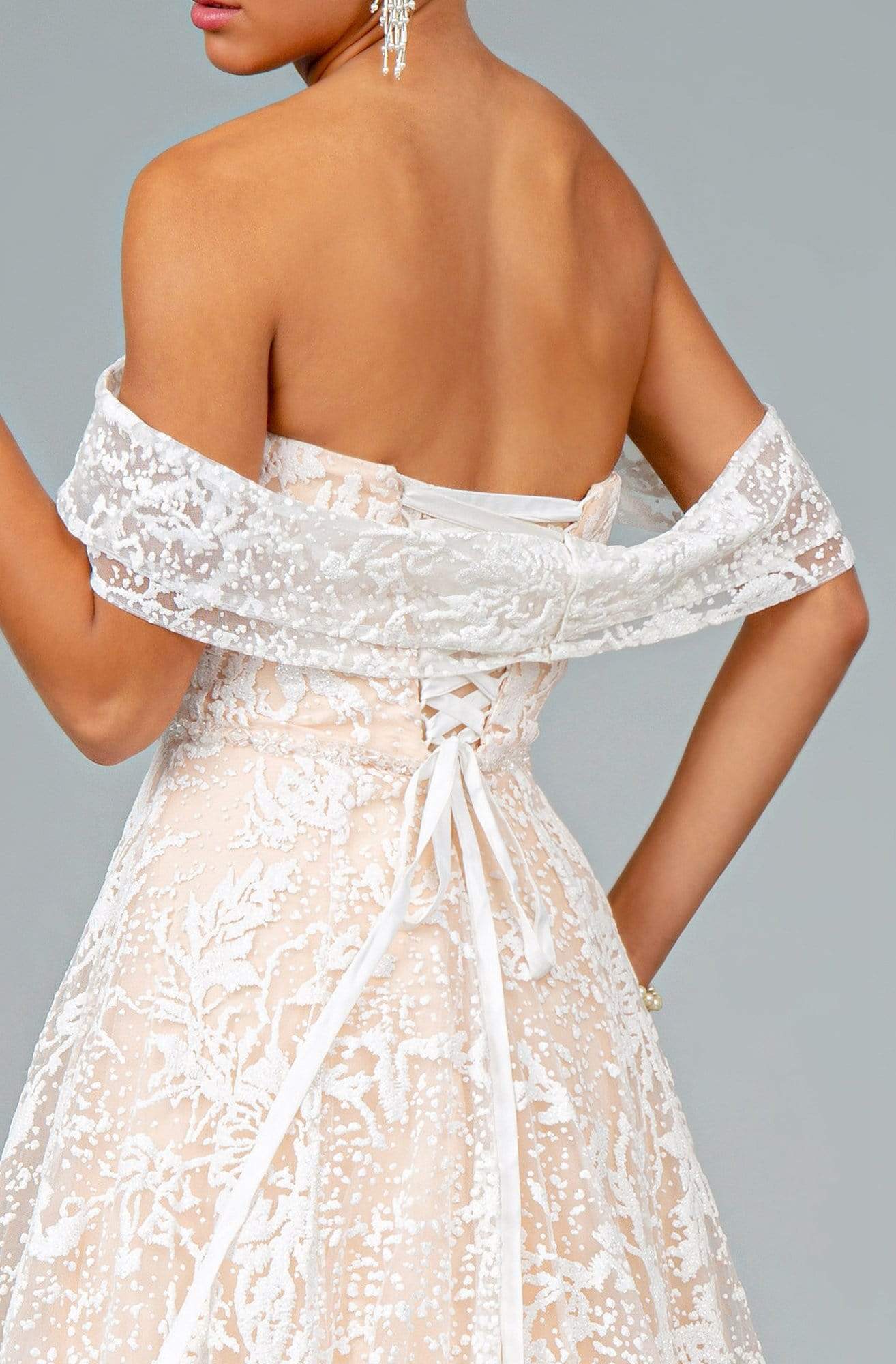 GLS by Gloria - GL2937 Embroidered Off The Shoulder A-line Gown Wedding Dresses