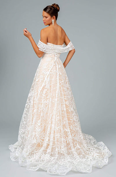 GLS by Gloria - GL2937 Embroidered Off The Shoulder A-line Gown Wedding Dresses