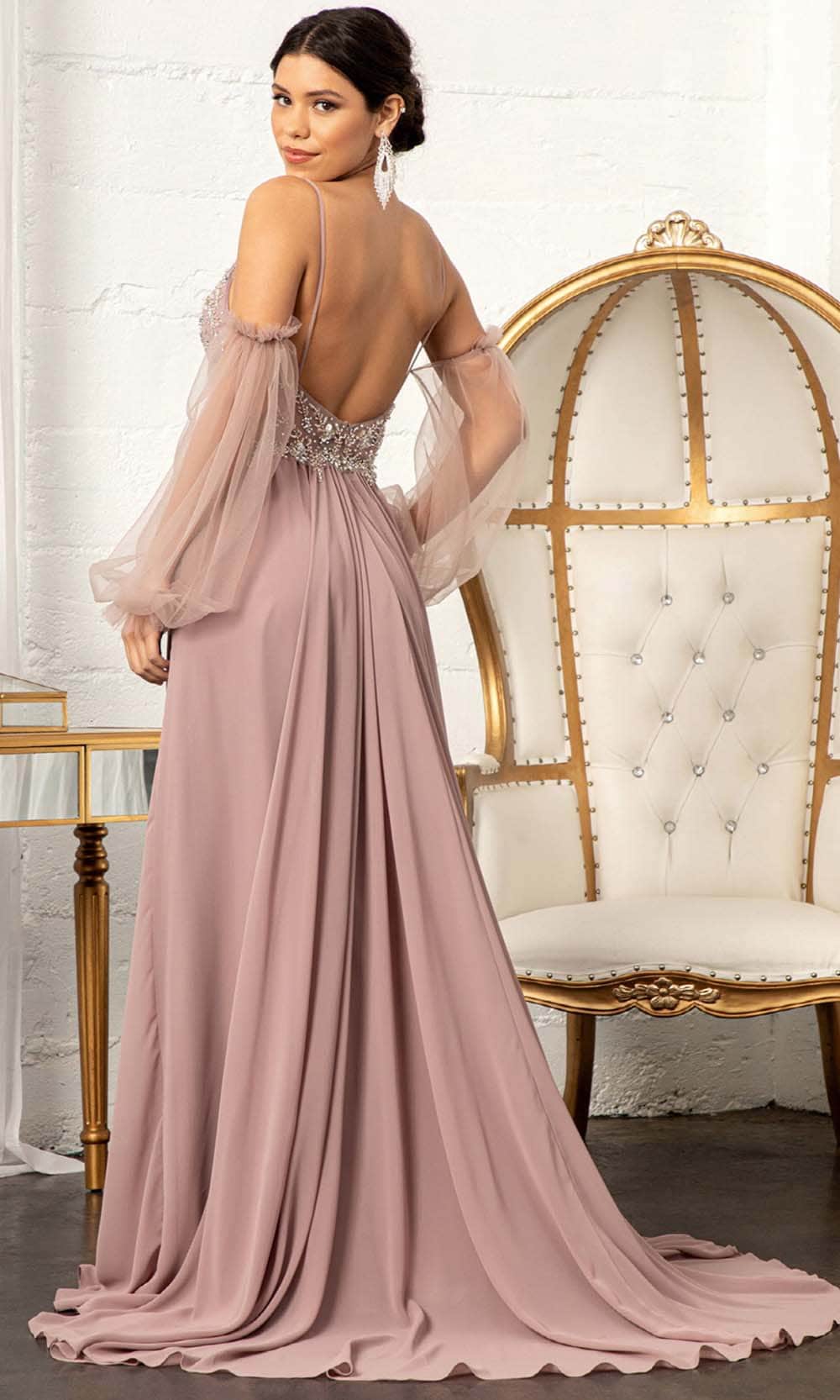 GLS by Gloria GL3005 - Sleeveless Deep V-neck Long Gown Prom Dresses