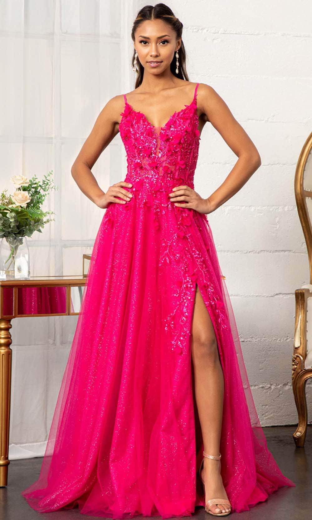 GLS by Gloria GL3034 - Sweetheart A-line Dress Special Occasion Dresses XS / Fuchsia