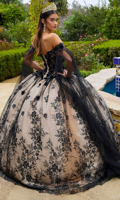 GLS by Gloria GL3500 - Mesh Sleeve Glitter Ballgown Quinceanera Dresses
