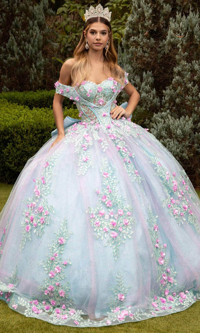 GLS by Gloria GL3523 - Floral Accent Ballgown Quinceanera Dresses