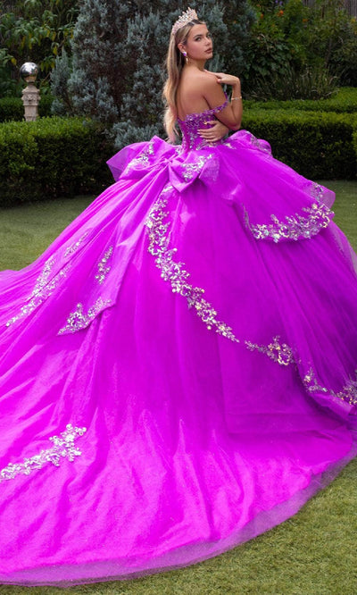 GLS by Gloria GL3548 - Beaded Applique Ruffle Ballgown Quinceanera Dresses