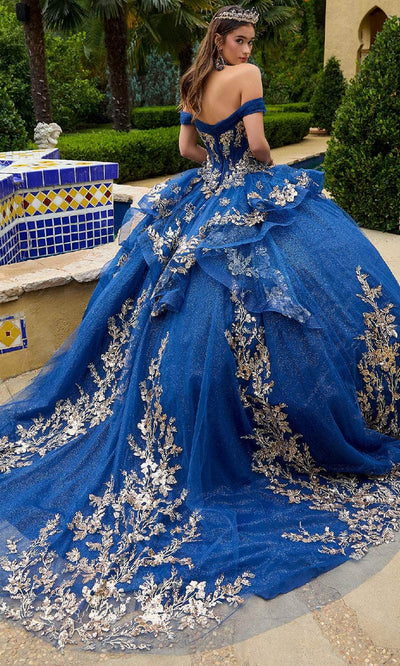 GLS by Gloria GL3552 - Embroidered Cap Sleeve Ballgown Quinceanera Dresses