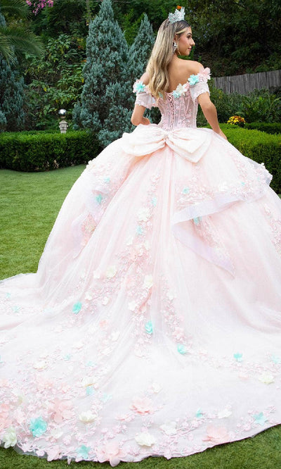 GLS by Gloria GL3554 - Off Shoulder Multicolor Floral Ballgown Quinceanera Dresses