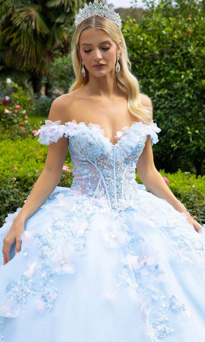 GLS by Gloria GL3555 - Illusion Corset Sequin Embroidered Ballgown Quinceanera Dresses