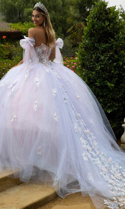 GLS by Gloria GL3570 - Strapless 3D Flower Accent Ballgown Quinceanera Dresses
