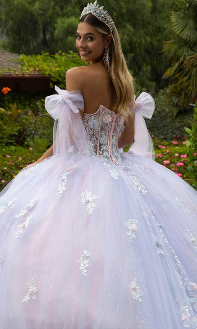 GLS by Gloria GL3570 - Strapless 3D Flower Accent Ballgown Quinceanera Dresses