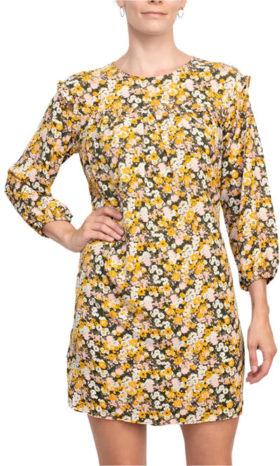 BCBG Generation GU05D25 - Floral Bodice Jewel Neckline Mini Dress Cocktail Dresses