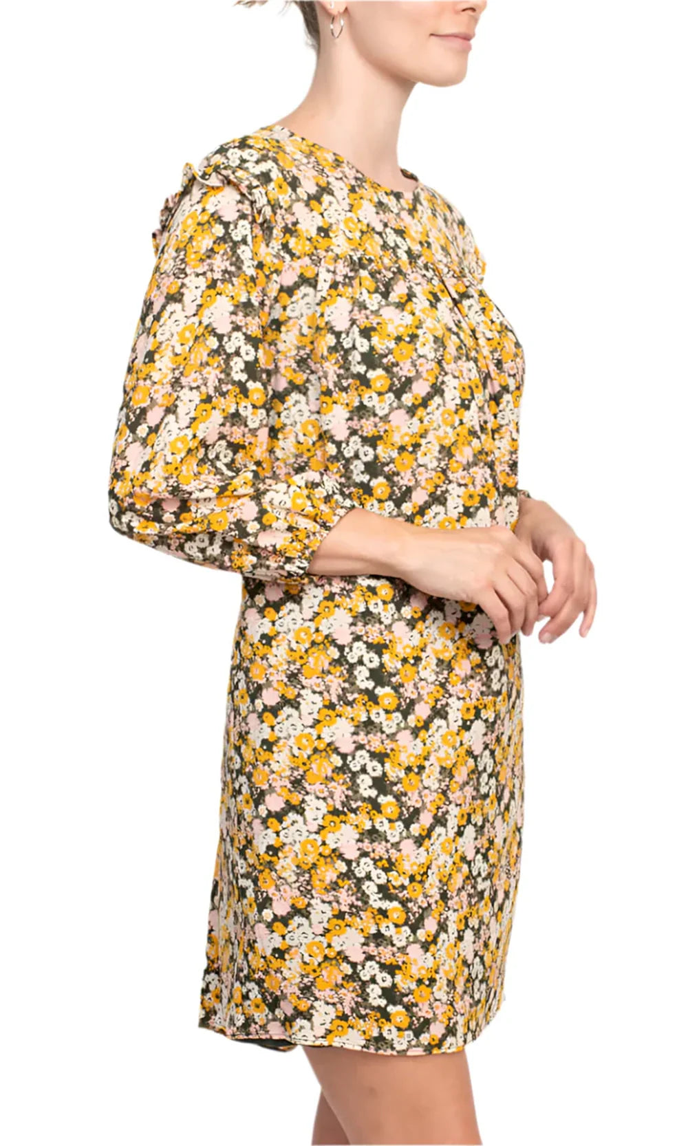 BCBG Generation GU05D25 - Floral Bodice Jewel Neckline Mini Dress Cocktail Dresses