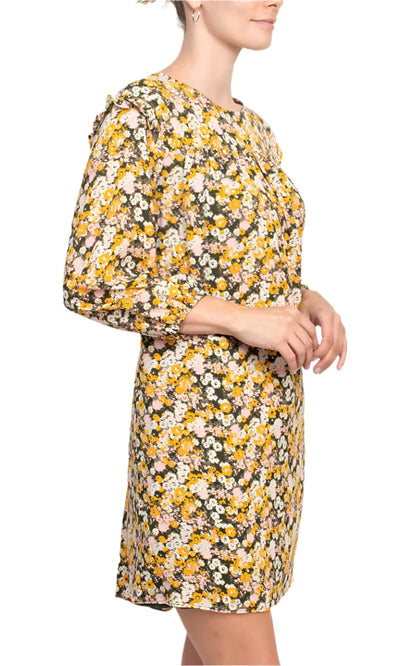 BCBG Generation GU05D25 - Floral Bodice Jewel Neckline Mini Dress Cocktail Dresses