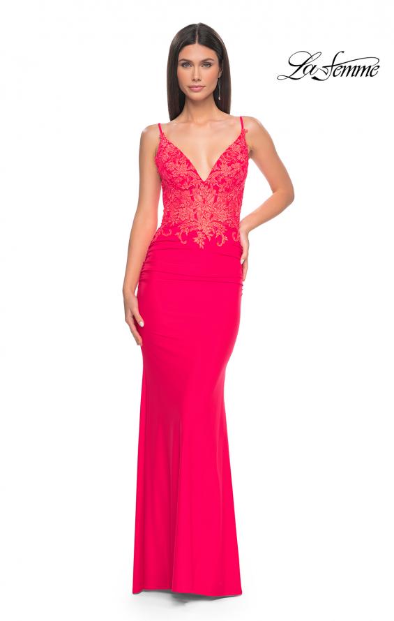 La Femme 31128 - V Neck Long Dress