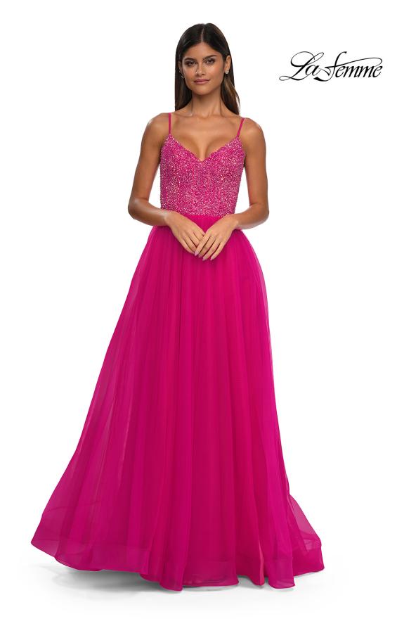 La Femme 32668 - Embellished Sleeveless Prom Gown