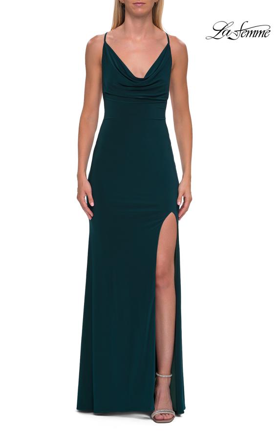 La Femme 33299 - Fitted Crisscross Back Prom Gown
