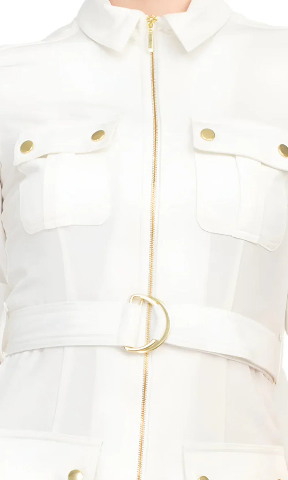 Sharagano HW3S19635 - Short Sleeve Collared Dress with Belt Cocktail Dresses