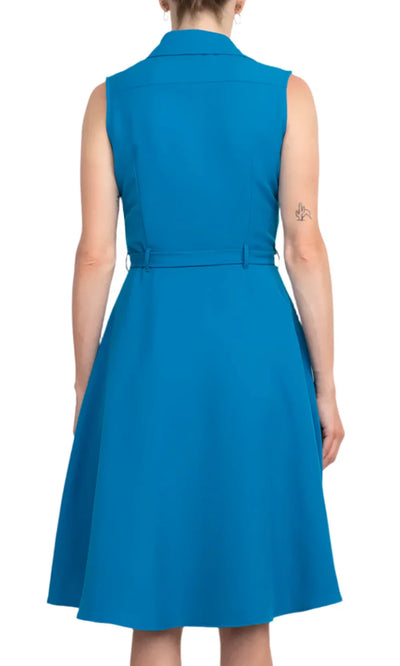 Sharagano HW3S196297 - Button Front Collared Knee-Length Dress Homecoming Dresses