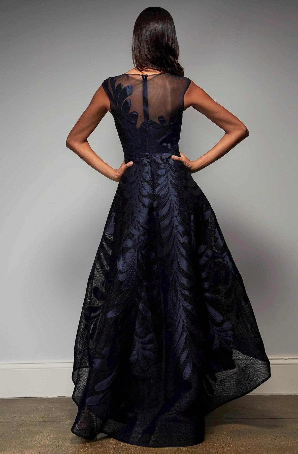 Hynes Park - M343 Floral Embroidered High Low A-line Dress Evening Dresses