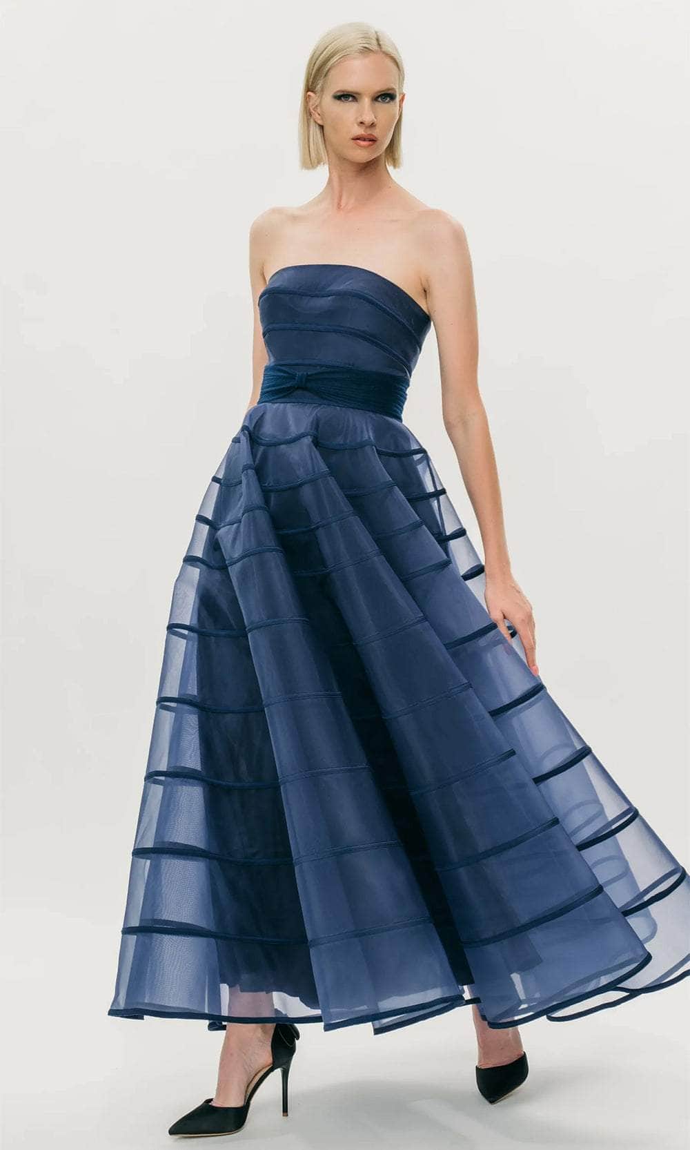 Hynes Park M561 - Strapless A-Line Prom Gown Prom Dresses 4 / Navy