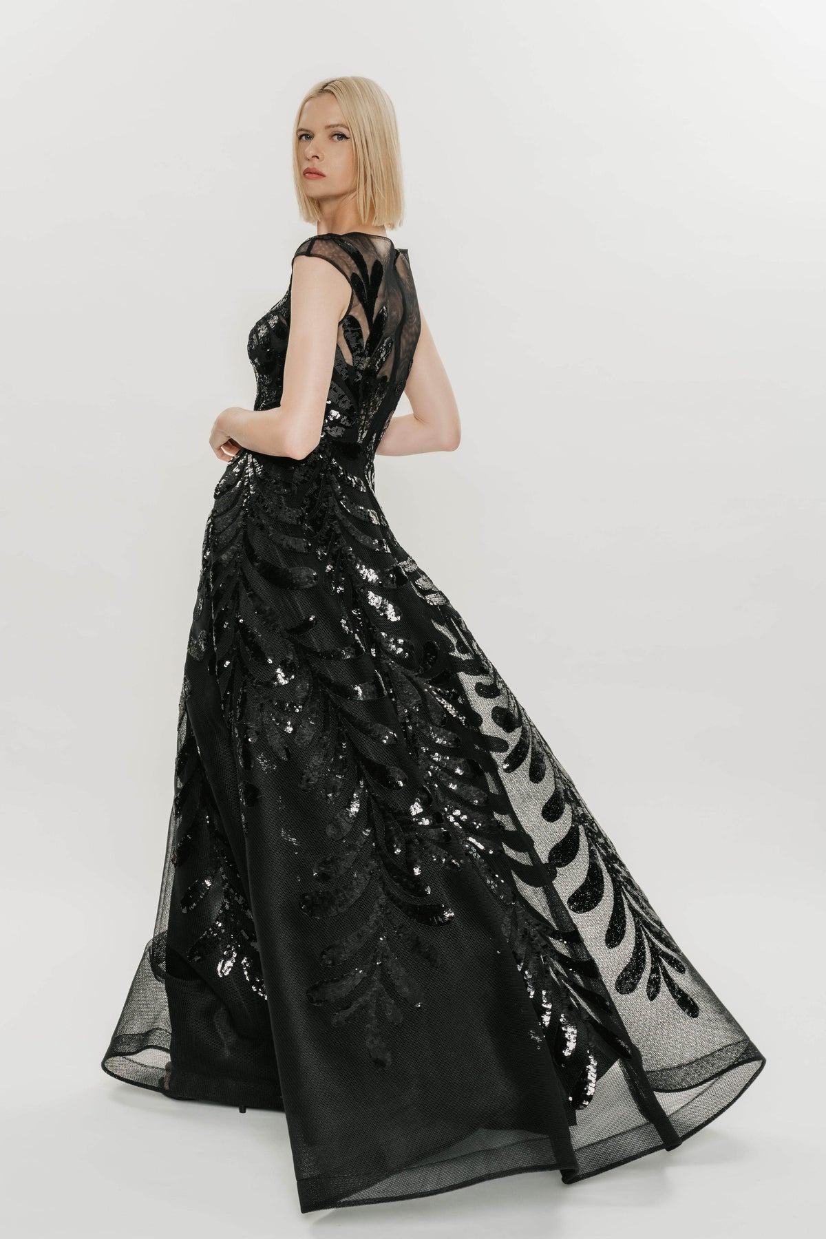 Hynes Park M645 - Sequin Embroidered Illusion Ball Gown Ball Gowns