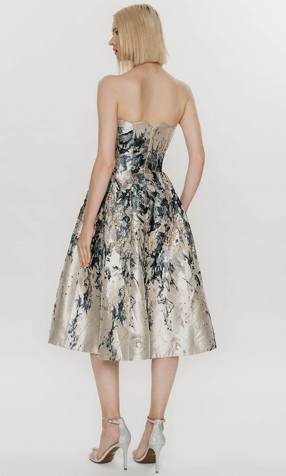 Hynes Park M653 - Sweetheart Strapless Brocade A-Line Dress Cocktail Dresses