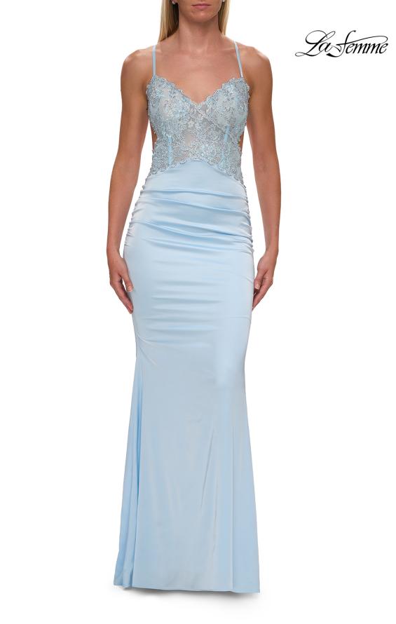 La Femme 33651 - Sweetheart Beaded Bodice Fitted Long Gown Prom Dresses