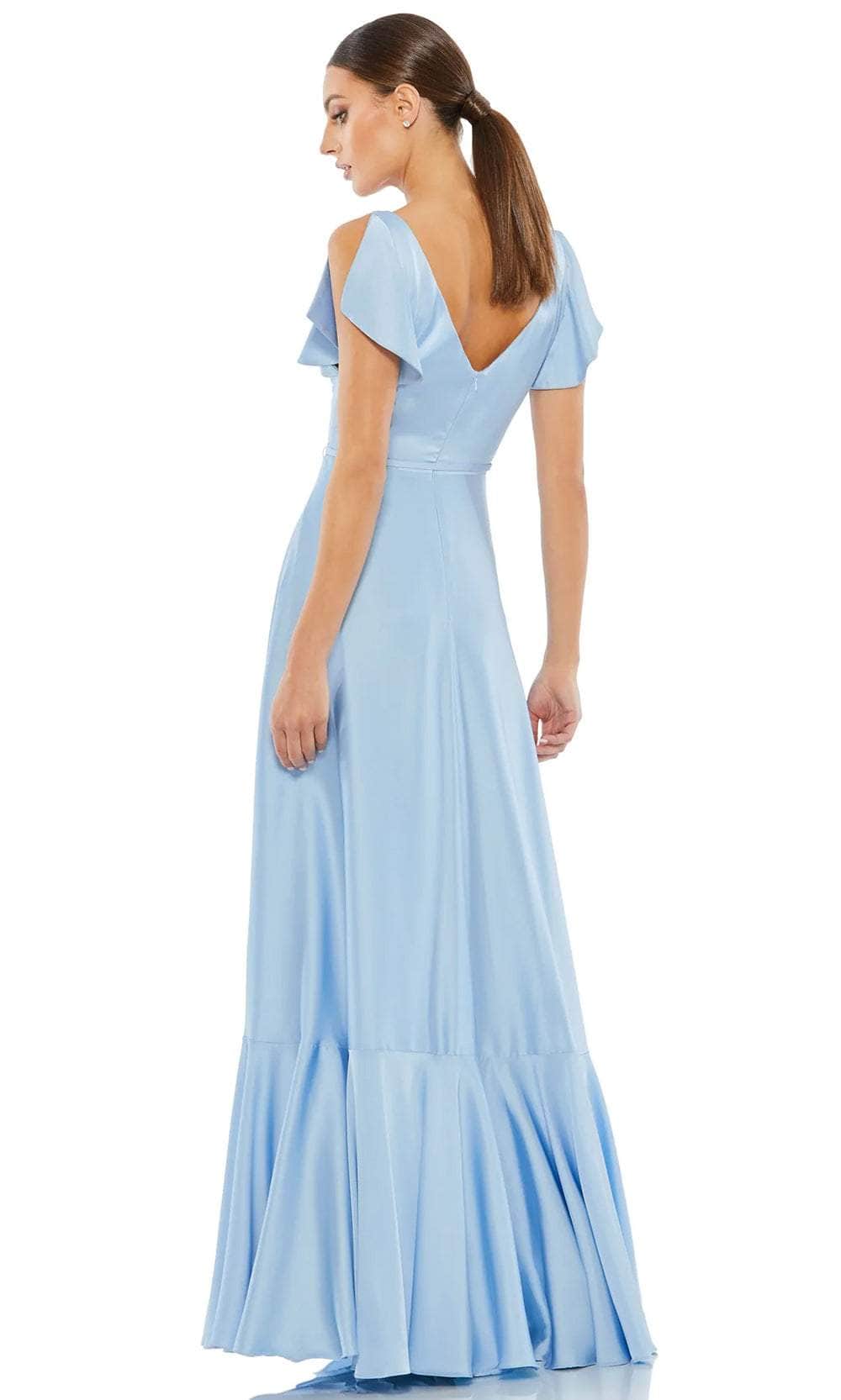 Ieena Duggal 11256 - V-Neck Satin Long Dress Prom Dresses